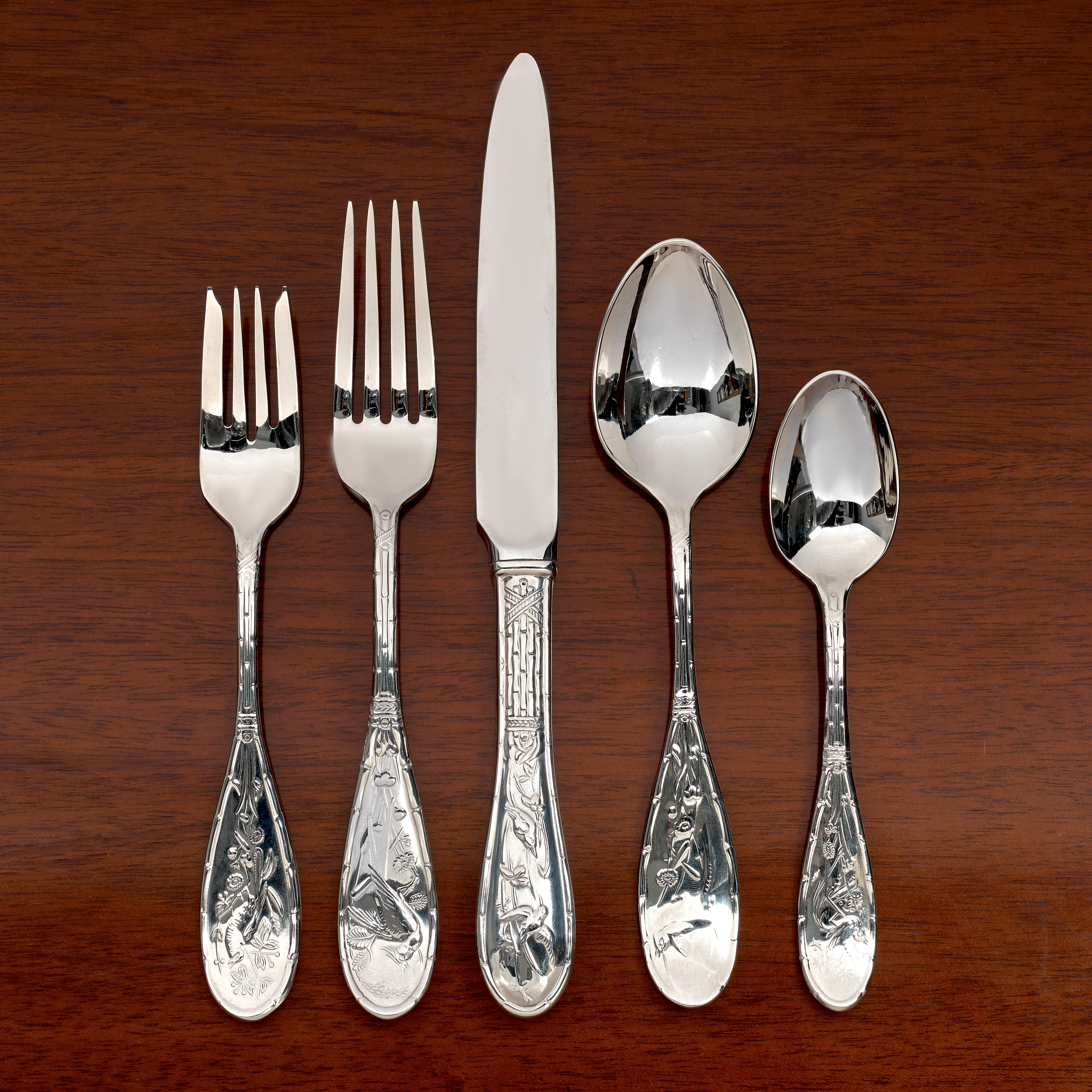 Ricci Japanese Bird and Bamboo Flatware